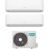 Hisense - dual split inverter klimagerät hi-comfort 12+12 serie mit 2amw52u4rxc r-32 wi-fi integrated 12000+12000 - neu