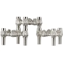 STOFF Nagel Kerzenständer-Set Quist Metall Silber