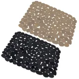 MUZHUPGUZ 2 STK Spülbeckeneinlage, PVC Spülbeckenmatte, 40x30cm Einlagen für Spülbecken Schutzmatte für Küche Bad, Kieselsteinförmige Spülbeckenschutz Abtropfmatte für Gegen Kratzer im Spülbecken