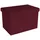 Intirilife Faltbare Sitzbank 49x30x30 cm in KIRSCH ROT - Sitzwürfel mit Stauraum aus Stoff mit Mulden