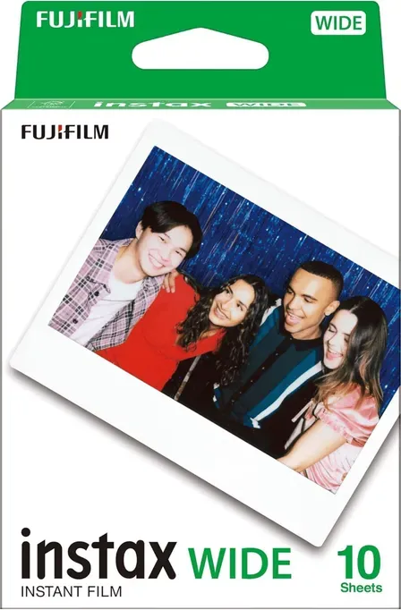 Fujifilm Instax Wide ISO 800 Sofortbildfilm mit weißem Rand, 1er-Pack (10 Blatt), kompatibel mit allen Kameras und Druckern der Wide-Serie