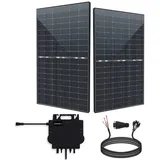 EPP.Solar Balkonkraftwerk 880W Balkonkraftwerk 800W komplett Steckdose Bifaziale Solaranlage, 880,00 W, Monokristallin, (Komplettset Growatt NEO 800W WLAN Wechselrichter drosselbar von 800W auf 600W, Plug & Play Einfach Installation und WLAN Einrichtung)