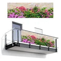 MuchoWow Balkon-Sichtschutz, Pink, Kunststoff, Rechteckig, 300x100 cm, Sonnen- & Sichtschutz, Sichtschutz Garten, Balkon Sichtschutze