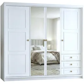 A&J MöbelLand Drehtürenschrank OSLO 200 x 215 x 59,5 cm Weiß