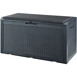 casa.pro Kissenbox Atella 122x54,5x65cm Schwarz, Rattanoptik