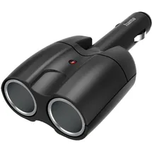 Hama 2-fach-Verteiler für Zigarettenanzünderbuchse 180°, Gelenkstecker, (12V schwarz