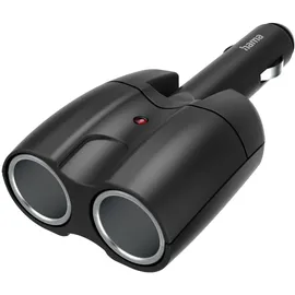 Hama 2-fach-Verteiler für Zigarettenanzünderbuchse 180°, Gelenkstecker, (12V schwarz