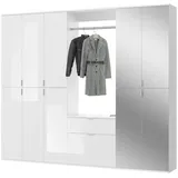 Inn.Furn Garderoben-Set SystemX, (Komplett-Garderobe in weiß Hochglanz, 213 x 193 cm), variable Inneneinteilung