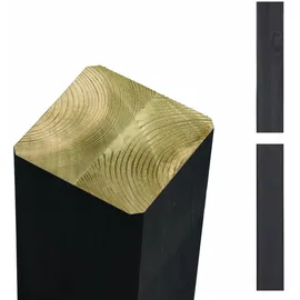Plus Zaunpfosten 9 x 188 cm Schwarz/Holz