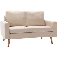 vidaXL 2-Sitzer-Sofa Creme Stoff