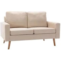 vidaXL 2-Sitzer-Sofa Creme Stoff