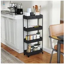 Homcom Küchenwagen Stahl Kunststoff 40L x 19B x 90H cm-Schwarz | Gr.: onesize