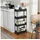 Homcom Küchenwagen Stahl Kunststoff 40L x 19B x 90H cm-Schwarz | Gr.: onesize
