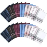 URAQT Stoff Taschentücher Herren, 24 Stück Baumwolle Herrentaschentücher Stofftaschentuch, Traditionelle Männertaschentücher Handkerchief, 36cm x 36cm