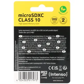 Intenso microSD Class 10 64 GB + microSD-Adapter