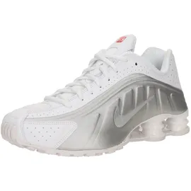 Nike Shox R4 Herren White/White/Bright Crimson/Metallic Silver 44