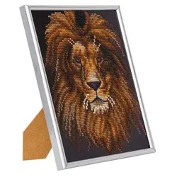Bastelset Bilderrahmen Löwenkopf CRYSTAL ART CAM-23-WHITE 21x25cm