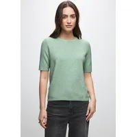 STREET ONE Damen, 3016797 Kurzarm Pullover, serene Green Mel.,
