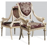 Casa Padrino Luxus Barock Esszimmer Stuhl Set Lila / Silber / Weiß / Gold 62 x 74 x H. 103 cm - Prunkvolles Küchen Stühle 6er Set - Hotel Restaurant Schloss Möbel - Luxus Qualität - Made in Italy