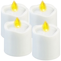 4er-Set flackernde LED-Grablicht-Kerzen, leuchtet Tag & Nacht, weiß