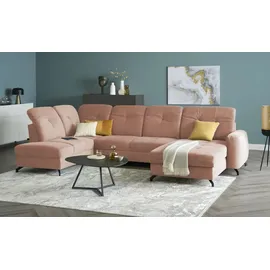 Medium Wohnlandschaft Leandro II ¦ rosa/pink ¦ Maße (cm): B: 355 H: 101 T: 208.0