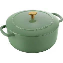 Bräter BALLARINI "Bellamonte Cocotte", grün, H:18,7cm Ø:28cm, Töpfe, robust, kratzfeste Emaille-Beschichtung, spülmaschinengeeignet