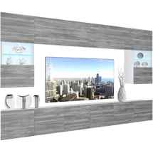 Belini Wohnwand Vollausstattung Wohnzimmer-set Moderne Schrankwand mit Led-beleuchtung Anbauwand Tv-schrank Glamour Holz