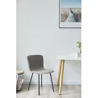 SalesFever 4-Fußstuhl Set | Bouclé Optik Hellgrau 368909