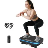 Vibrationsplatte Für Fitnessübungen, Bluetooth-funktion, Fernbedienung, 99 Geschwindigkeitsstufen, Kunststoff, Stahl, Schwarz