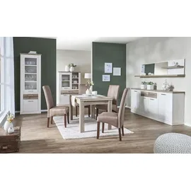 Möbel Kraft Sideboard 213 x 90 x 41 cm Holzfarben / Weiß / Mehrfarbig