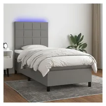 vidaXL Boxspringbett 100 x 200 cm Dunkelgrau