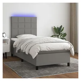 vidaXL Boxspringbett 100 x 200 cm Dunkelgrau
