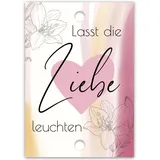 50 Stück Knicklichtschilder Hochzeit Schilder für Knicklichter "Lasst die Liebe leuchten" (Orchidee)