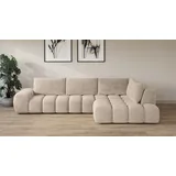 INOSIGN »AZITA Designsofa, elegant und bequem L-Form, Bubble-Optik«, lose Rückenkissen, traumhafte Steppung, Maße B/T/H: 352/210/72 cm,