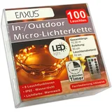 LED Deko Lichterkette Batterie Innen Außen Fernbedienung 100 Leuchten Timer Lichterdraht Outdoor Indoor Drahtlichterkette Leuchtdraht