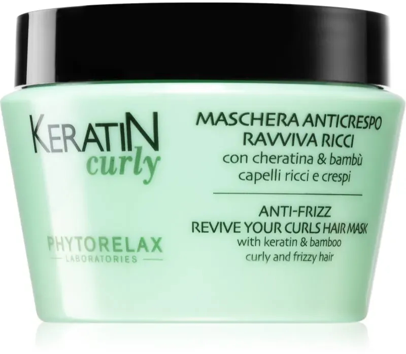 Phytorelax Laboratories Keratin Curly Maske für widerspenstiges und krauses Haar gegen strapaziertes Haar 250 ml
