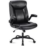 luxuskollektion Ergonomischer Bürostuhl PU Leder Schwarz