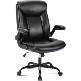 luxuskollektion Ergonomischer Bürostuhl PU Leder Schwarz