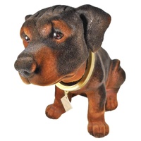 Wackelkopf Hund Rottweiler 28 x 13 x 18 cm, 415 Gramm Hund Gartenzwerg Wackeltier PVC Deko GRS 0092a