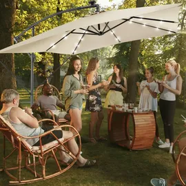 Tectake Sonnenschirm 250 x 250 cm Beige