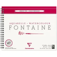Clairefontaine Aquarellblock Fontaine Hadern, 24x30cm, 12 Blatt, weiß