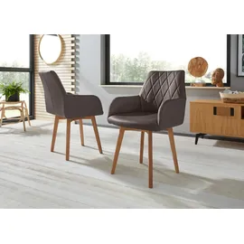 OTTO home Armlehnstuhl Leder braun 2er Set