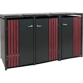 MCW 3er-Mülltonnenverkleidung O67 200 x 122 x 84 cm anthrazit