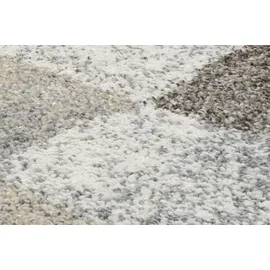 OCI DIE TEPPICHMARKE Teppich OCI DIE TEPPICHMARKE "NEW VILLA SQUARES", grau (grau, creme), B:80cm H:20mm L:200cm, Polypropylen, Teppiche, Teppich, feine Karos, meliert, Wohnzimmer