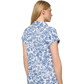 Cartoon Druckkleid Damen Blau/Weiß 34