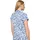 Cartoon Druckkleid Damen Blau/Weiß 34
