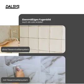 Dalsys Fliesen Nivelliersystem, Set: 1300tlg., 1000 Laschen + 300 Hauben,