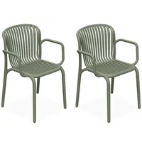 Konsimo® Gartenstuhl, Olivgrün, Kunststoff, 2-Sitzer, 57.5x82.5x53 cm, Gartenmöbel, Gartenstühle,