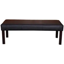 Sitzbank Bank Polsterbank M37 Kunstleder, 120x43x49cm, schwarz, dunkle Beine