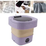 6L tragbare Mini-Eimer-Waschmaschine, faltbar, automatische Mini-Waschmaschine mit sanftem Schleudern, 100–240 v, violette Farbe, EU-Stecker - Eosnow